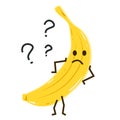 Image sticker of a yellow discontented perplexed banana